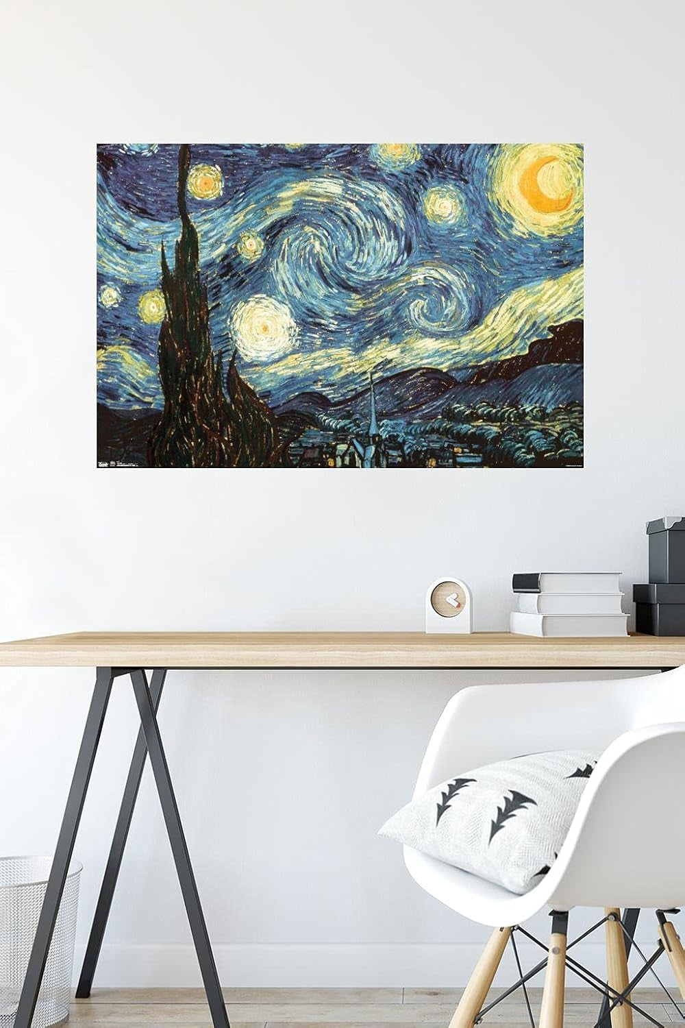 the Starry Night by Vincent Van Gogh Wall Poster, 22.375" X 34", Unframed Version