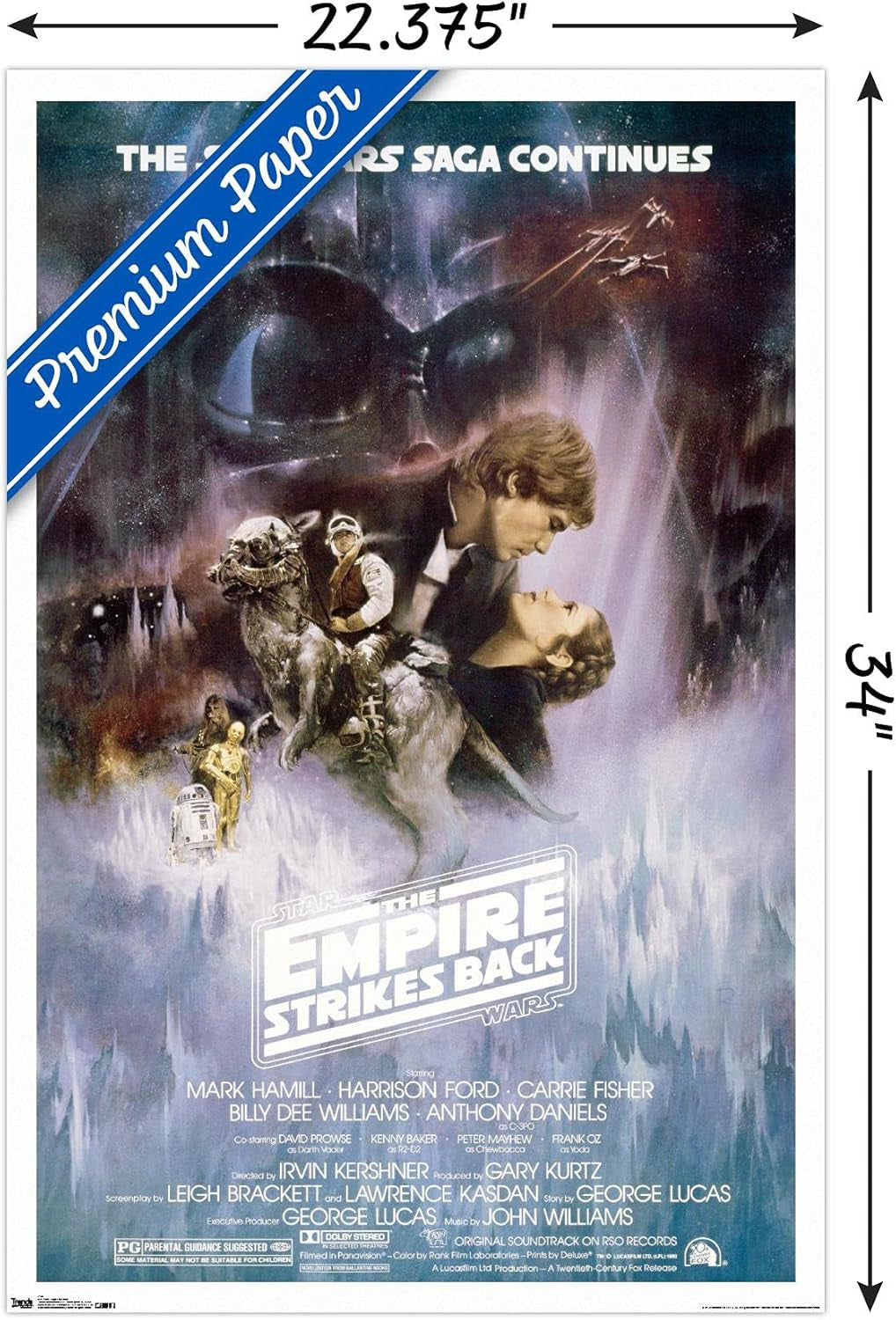 Star Wars: the Empire Strikes Back - the Saga Continues One Sheet Wall Poster, 22.375" X 34", Premium Unframed Version