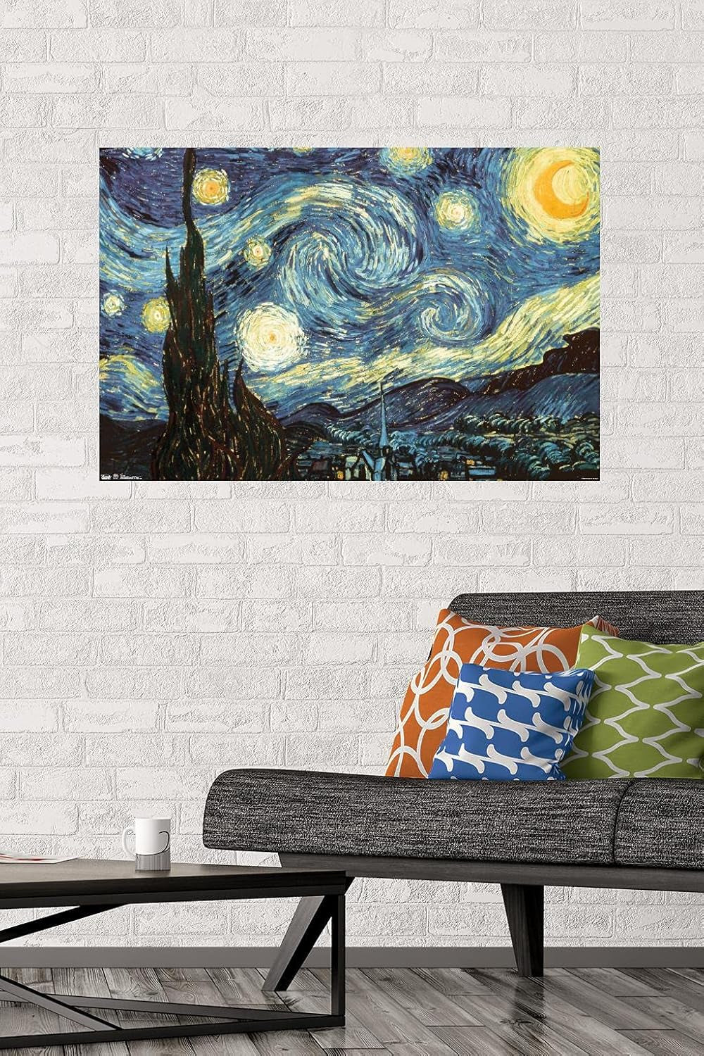 the Starry Night by Vincent Van Gogh Wall Poster, 22.375" X 34", Unframed Version