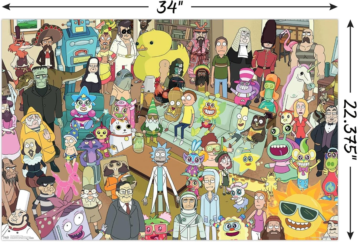 Rick and Morty - Group Wall Poster, 22.375" X 34", Unframed Version