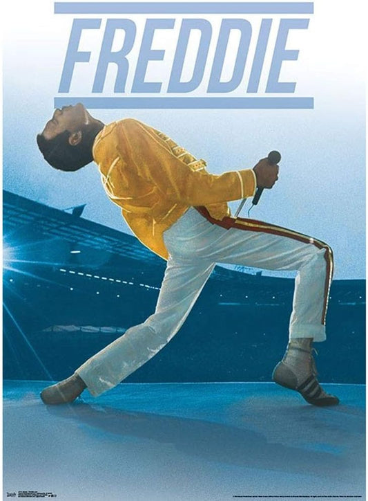 Queen - Freddie Mercury Live Wall Poster, 22.375" X 34", Unframed Version