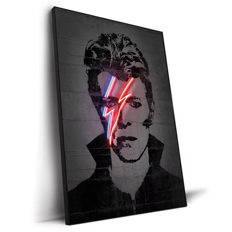 Abstract Neon Design Rapper Star Posters 2Pac Hip Hop Singers Wall Art Pictures Graffiti Canvas Painting Home Room Bar Decor
