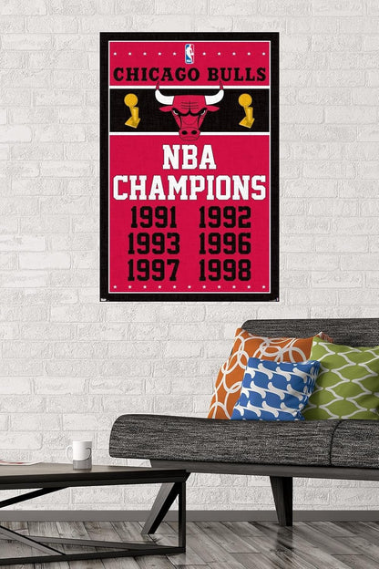 Chicago Bulls Champions Wall Poster 22.375" X 34"