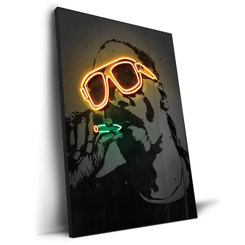 Abstract Neon Design Rapper Star Posters 2Pac Hip Hop Singers Wall Art Pictures Graffiti Canvas Painting Home Room Bar Decor