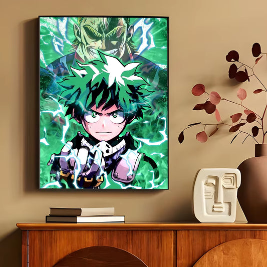 My Hero A-Academia Deku Classic Movie Posters Vintage Room Bar Cafe Decor Stickers Wall Painting