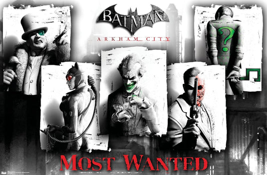 DC Comics Video Game - Arkham City - Most Wanted Wall Poster, 22.375" X 34", Premium Unframed Version
