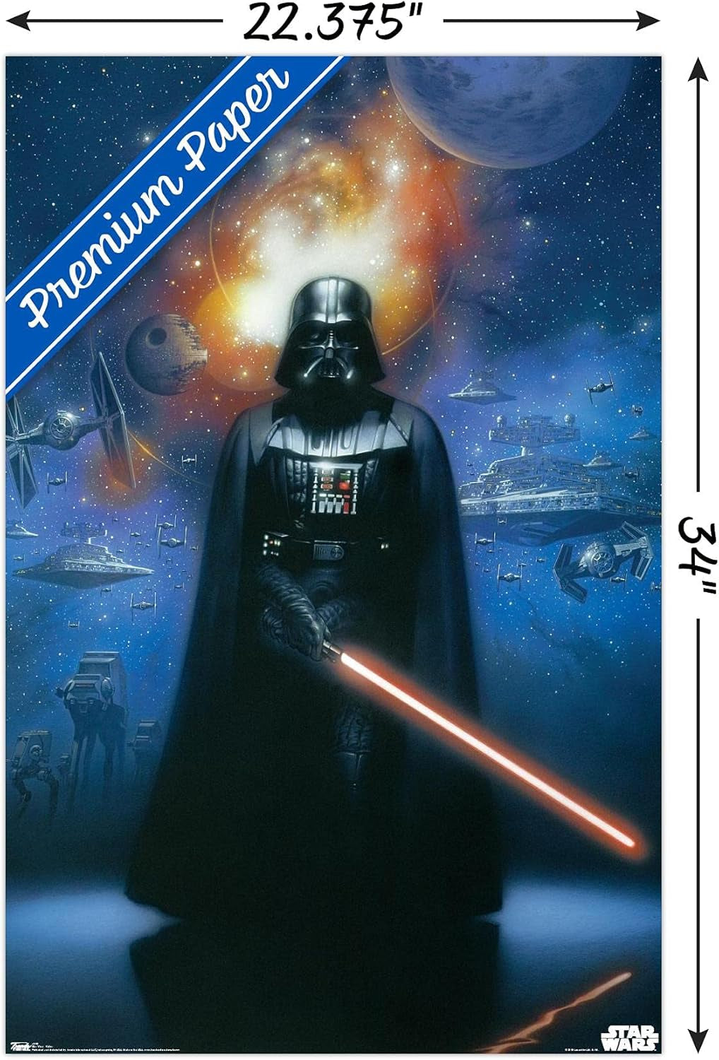 Star Wars: Saga - Vader in Space Wall Poster, 22.375" X 34", Premium Unframed Version