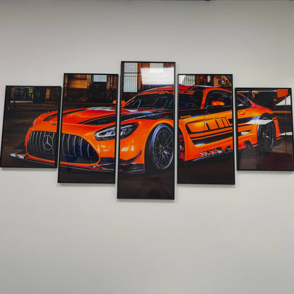 Mercedes 5-Panel Canvas Wall Print Painting