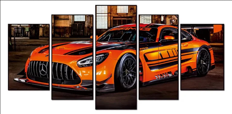 Mercedes 5-Panel Canvas Wall Print Painting