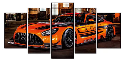 Mercedes 5-Panel Canvas Wall Print Painting