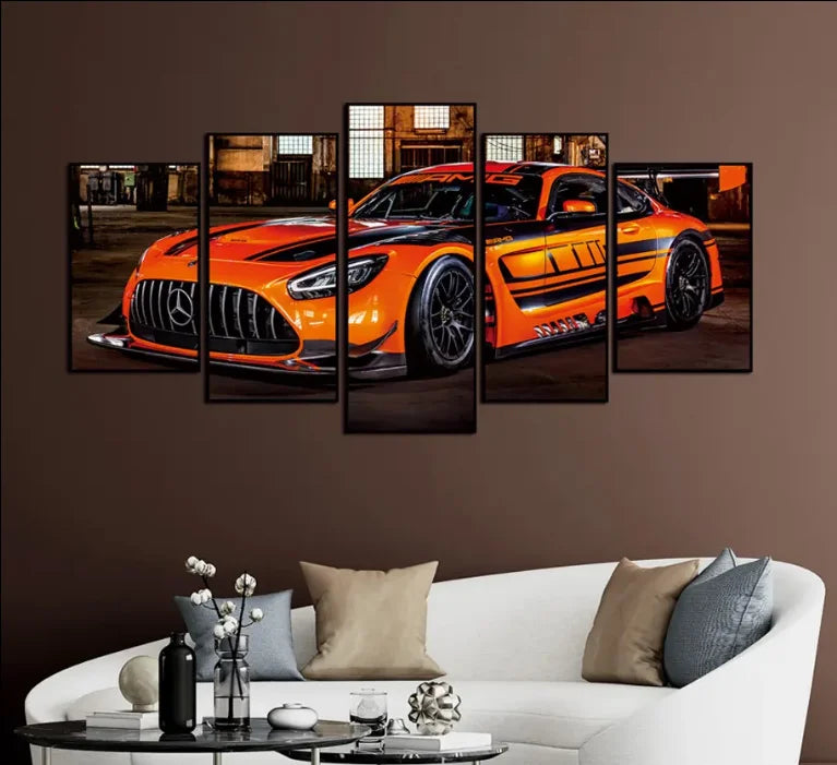 Mercedes 5-Panel Canvas Wall Print Painting