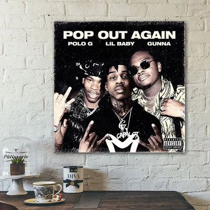 BIGIMAGE Fashion Hip Hop Star Posters Rapper Singer Portrait Canvas Paintings Cardboard Framed Wall Art Digital Printing Legend