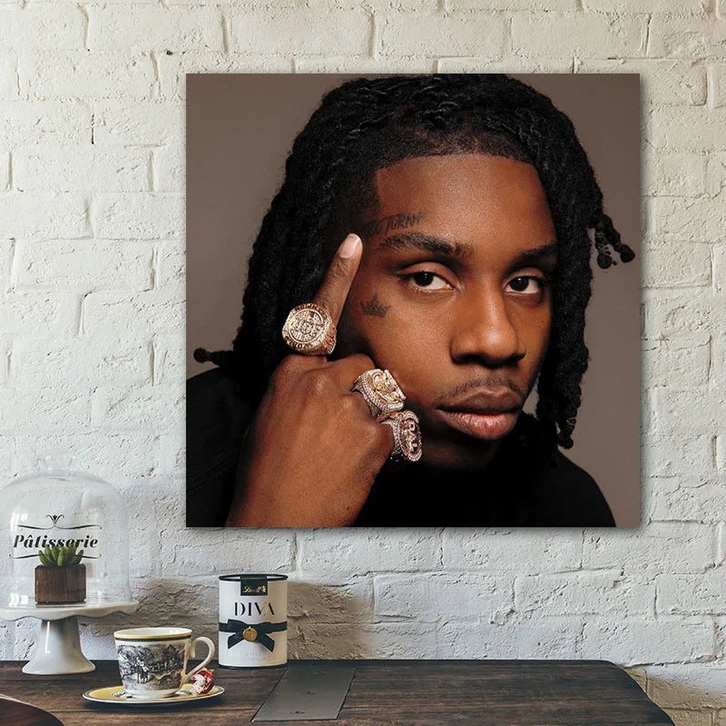 BIGIMAGE Fashion Hip Hop Star Posters Rapper Singer Portrait Canvas Paintings Cardboard Framed Wall Art Digital Printing Legend
