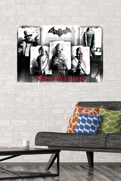 DC Comics Video Game - Arkham City - Most Wanted Wall Poster, 22.375" X 34", Premium Unframed Version