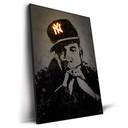 Abstract Neon Design Rapper Star Posters 2Pac Hip Hop Singers Wall Art Pictures Graffiti Canvas Painting Home Room Bar Decor