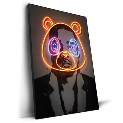 Abstract Neon Design Rapper Star Posters 2Pac Hip Hop Singers Wall Art Pictures Graffiti Canvas Painting Home Room Bar Decor