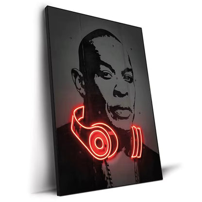Abstract Neon Design Rapper Star Posters 2Pac Hip Hop Singers Wall Art Pictures Graffiti Canvas Painting Home Room Bar Decor