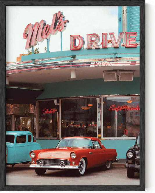 Wall Art Vintage Car 90S Posters Retro Car Wall Decor for Room Aesthetic | Vintage Cars Wall Art | UNFRAMED 12” X 16”